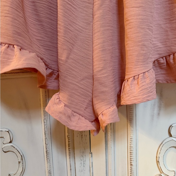 Pink Ruffle Hem Shorts - Picture 5 of 6
